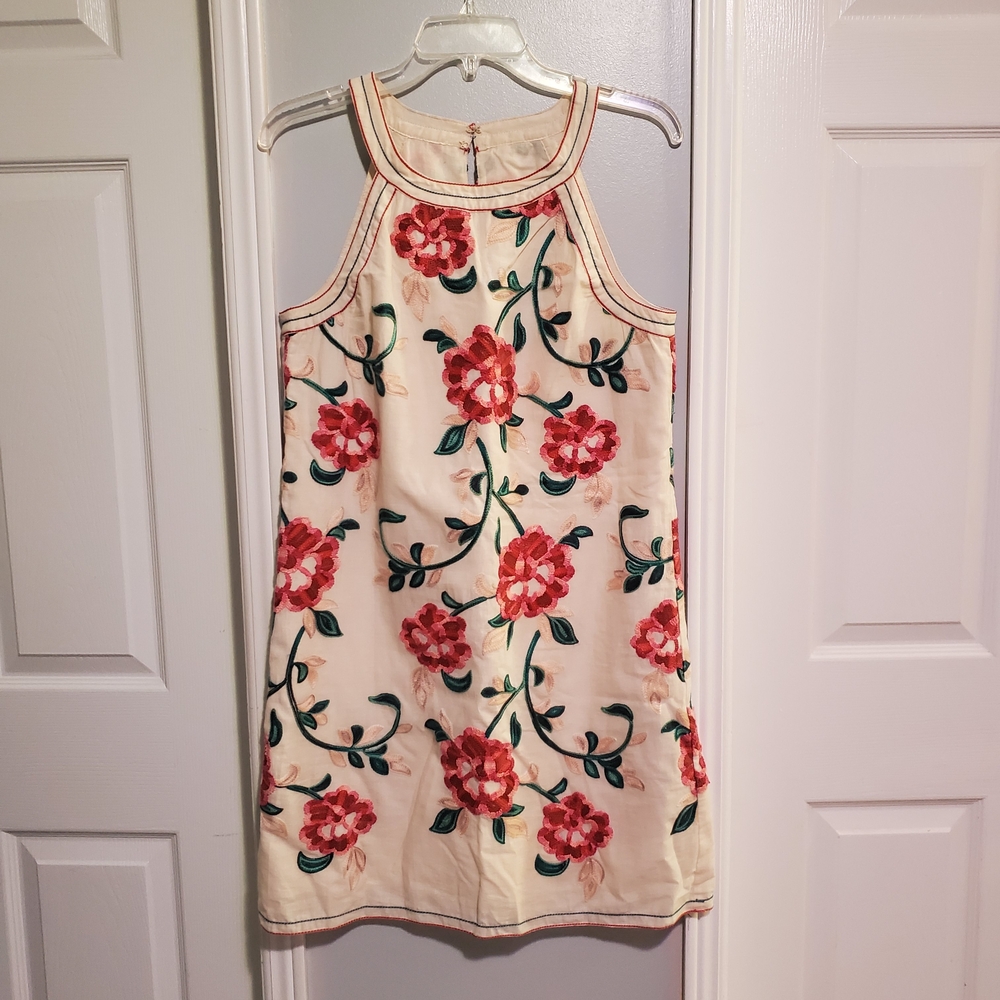 Max Studio Cream and Floral Cotton Sundress